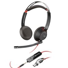 Poly Blackwire 5220 Siyah Kırmızı Headset Saç Bandı Kulaklık