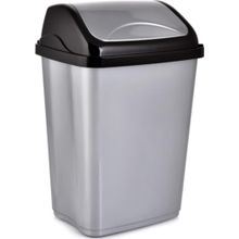 Poly Time Gri Sallanır Kapak 50 lt 68x41x33 cm Ofis Banyo Mutfak Bahçe Çöp Kutusu Kovası
