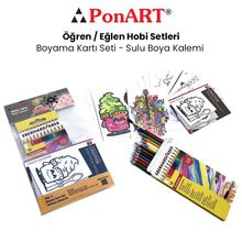 Ponart Sulu Boya Kalemi PHS-17 Boyama Kartı Seti