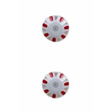 Porland 04POR005231 Kırmızı 11 cm 2'li Yaldız Çay Tabağı