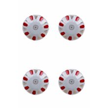 Porland 04POR005231 Kırmızı 11 cm 4'lü Yaldız Çay Tabağı