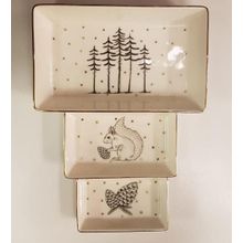 Porland 11-13-19 cm Forest 3 Parça Kahvaltı Meze Tabağı