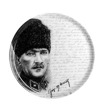 Porland 28 cm Atatürk Desenli Dekoratif Tabak