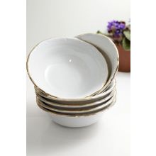 Porland Altın Yaldızlı 13 cm 6 Adet Porselen Kase