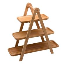 Porland Bambu 385 mm 3 Katlı Sunum Tabağı
