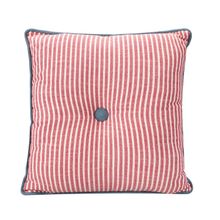 Porland Chantilly Kırmızı 40x40 cm Çizgili Pamuk Yastık