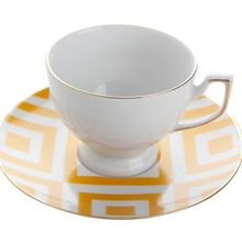 Porland Desen 4 Sarı 170 cc Morocco Tabaklı Çay Fincanı