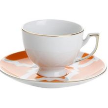 Porland Morocco Desen 3 Turuncu 170 cc Çay Fincanı ve Tabak