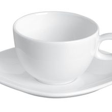 Porland Perspective Beyaz 210 cc Tabaklı Porselen Çay Fincanı