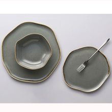 Porland Pure Seasons Koyu Gri 3 Parça Tek Kişilik Yemek Takımı