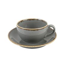 Porland Seasons Koyu Gri 207 cc Tabaklı Çay Fincanı
