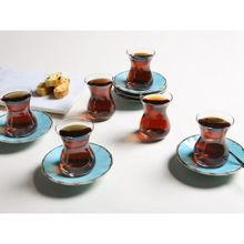 Porland Seasons Turkuaz 12 Parça 6 Kişilik Çay Takımı