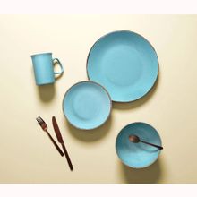 Porland Seasons Turkuaz 4 Parça Tek Kişilik Yemek Takımı