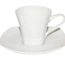 Porland Square Beyaz 200 cc Tabaklı Çay Fincanı