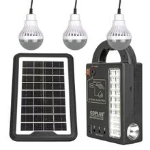 Powermaster GD-999 Güneş Panelli 3 Lambalı Powerbank Özellikli Şarjlı Solar Aydınlatma Kamp Lambası