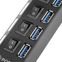 Powermaster PM-11365 30 cm 4 Port Anahtarlı 3.0 Hub Çoklayıcı USB Kablo