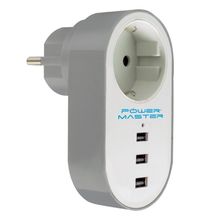 Powermaster PM-4913 10 A 2500 W 3xUSB Tekli Termal Akım Korumalı Priz