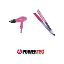 Powertec TR-501 Pembe Saç Kurutma Makinesi + TR-2830 Iontech Saç Düzleştirici