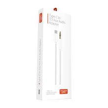 Powerway AC06 Type-C To Aux Çevirici Tüm Cihazlarla Uyumlu Samsung Xiaomi Beyaz 3.5 mm Jack Dönüştürücü Aux Kablosu