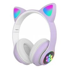 Poyraz Global Pro Mor - Mavi Kedi Kulak 5.0 Wireless Kablosuz Kulak Üstü Kulaklık