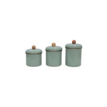 PR Home Soft Green Emaye 3'lü Baharatlık Seti