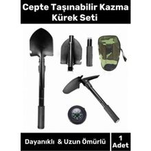 Premium Seri Cepte Taşıma Çantalı Katlanabilir Kamp Portatif Pusula Testere Kazma Kürek Deprem Seti
