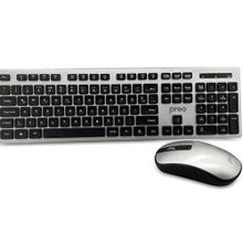 Preo KM06 Zarif Kasa Damla Tasarımlı Tuş Gümüş Kablosuz Klavye Mouse Set