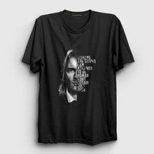 Presmono Ashamed Nirvana Kurt Cobain Siyah Kadın T-Shirt