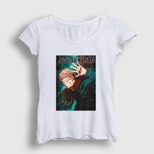Presmono Beyaz Anime Jujutsu Kaisen Kadın T-Shirt