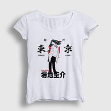 Presmono Beyaz Baji Anime Tokyo Revengers Kadın T-Shirt