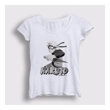 Presmono Beyaz Kunai Anime Naruto Kadın T-Shirt