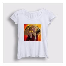 Presmono Beyaz Mary Anime Kakegurui Kadın T-Shirt