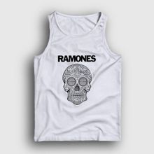 Presmono Beyaz Skull Ramones Erkek Atlet