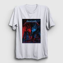 Presmono Beyaz Wolf Metallica Unisex T-Shirt