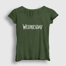 Presmono Haki Logo Wednesday Addams Family Addams Ailesi Kadın T-Shirt