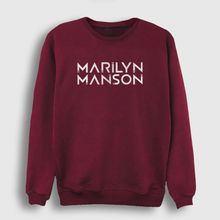 Presmono Logo Marilyn Manson Kırmızı Unisex Sweatshirt