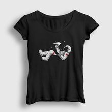 Presmono Paper Plane Astronaut Space Astronot Uzay Kadın T-shirt