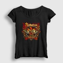 Presmono Siyah Arms Sabaton Kadın T-Shirt