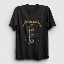 Presmono Siyah Guitar Metallica Kadın T-Shirt