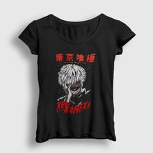 Presmono Siyah Ken Kaneki Anime Tokyo Ghoul Kadın T-shirt