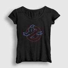 Presmono Siyah Logo Film Hayalet Avcıları Ghostbusters Kadın T-Shirt