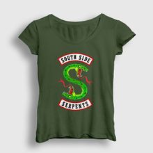 Presmono South Side Serpents V3 Riverdale Haki Kadın T-shirt