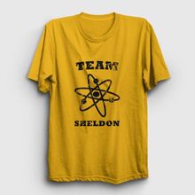 Presmono Team Sheldon The Big Bang Theory Sarı Unisex T-shirt