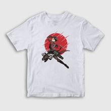 Presmono Unisex Çocuk Levi Anime Attack On Titan Beyaz T-Shirt