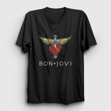 Presmono Unisex Logo Bon Jovi Siyah T-Shirt