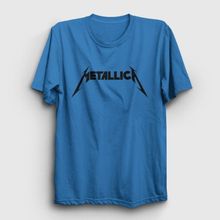 Presmono Unisex Logo Metallica Mavi T-Shirt