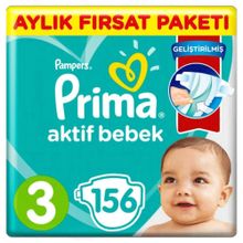 Prima Aktif Bebek No:3 Midi 156 Adet Bebek Bezi