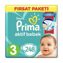 Prima Aktif Bebek No:3 Midi 248 Adet Bebek Bezi