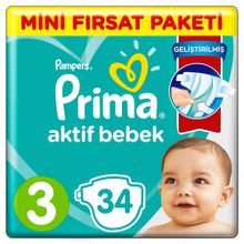 Prima Aktif Bebek No:3 Midi 34 Adet Bebek Bezi