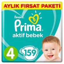 Prima Aktif Bebek No:4 Maxi 159 Adet Bebek Bezi
